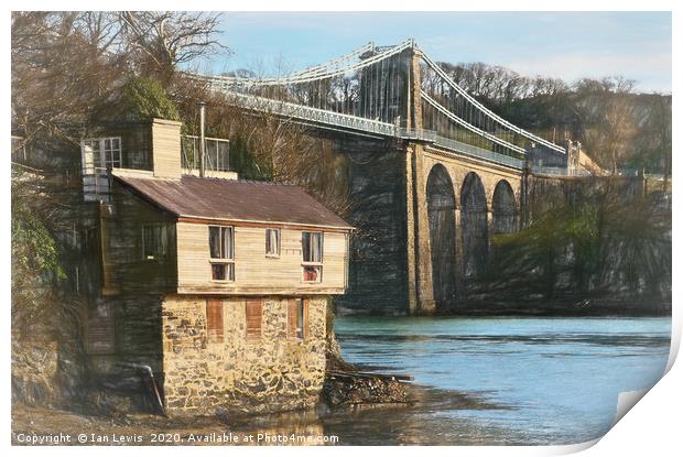 The Menai Suspension Bridge Print by Ian Lewis