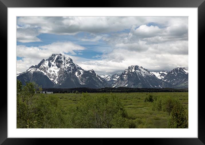 Grand Teton Mountains Framed Mounted Print by Ray Hill