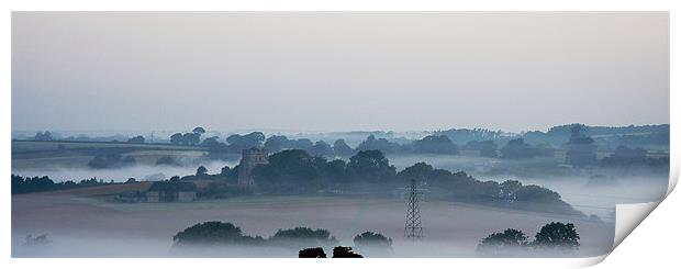 Hamsey Church East Sussex, early morning Print by Nigel Coomber