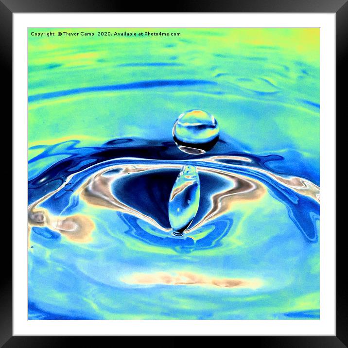 Water Droplet - 02 Framed Mounted Print by Trevor Camp