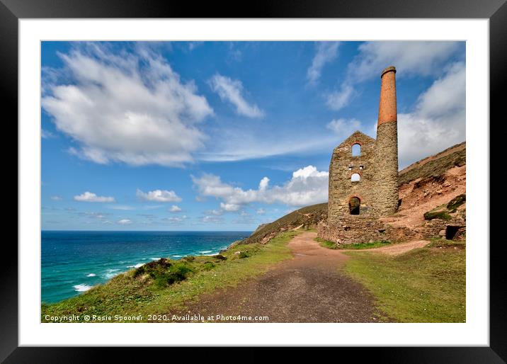 Towanroath Engine House in North Cornwall Framed Mounted Print by Rosie Spooner