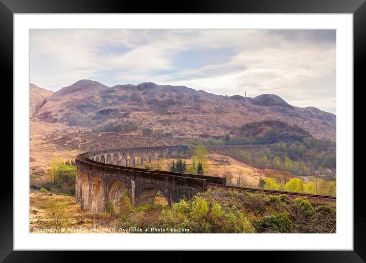 Majestic Glenfinnan Viaduct in the Scottish Highla Framed Mounted Print by John Carson