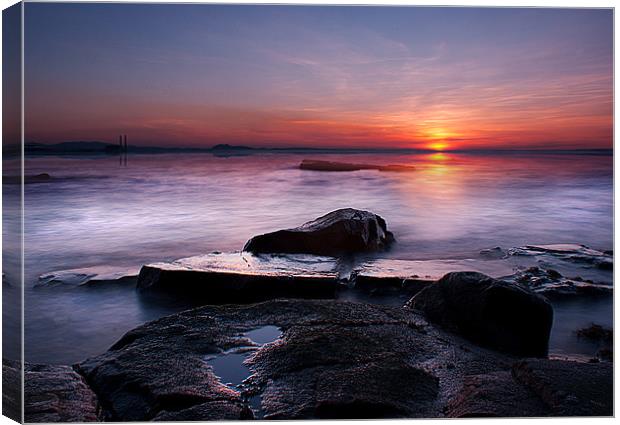 Seton Sands Sunset Canvas Print by Keith Thorburn EFIAP/b
