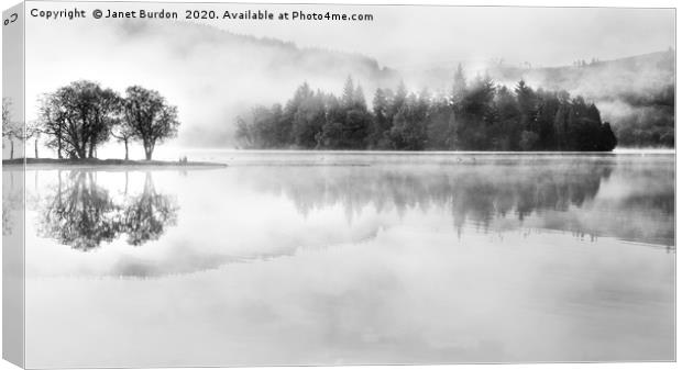  Misty Morning, Loch Ard     Canvas Print by Janet Burdon