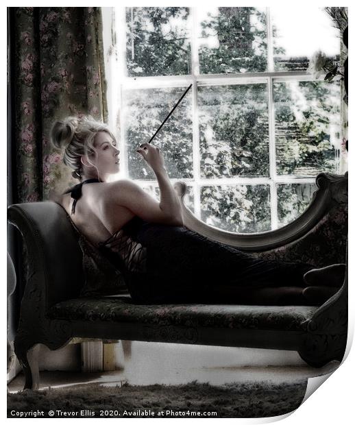 Lady on the couch Print by Trevor Ellis