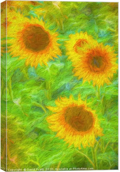 Sunflower Art        Canvas Print by David Pyatt