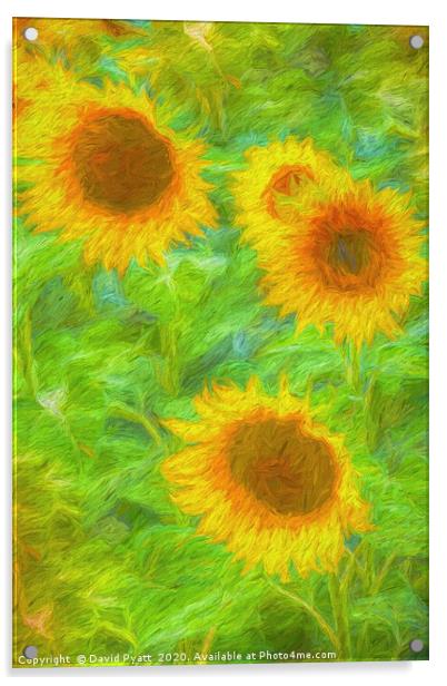 Sunflower Art        Acrylic by David Pyatt