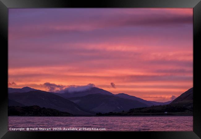 Sunrise on Loch Broom Framed Print by Heidi Stewart