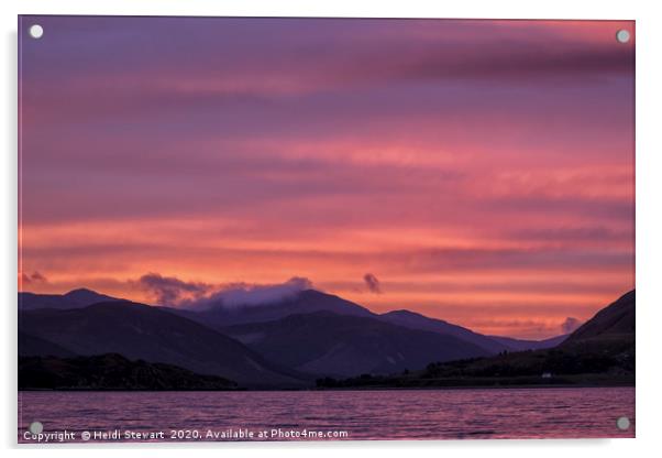 Sunrise on Loch Broom Acrylic by Heidi Stewart