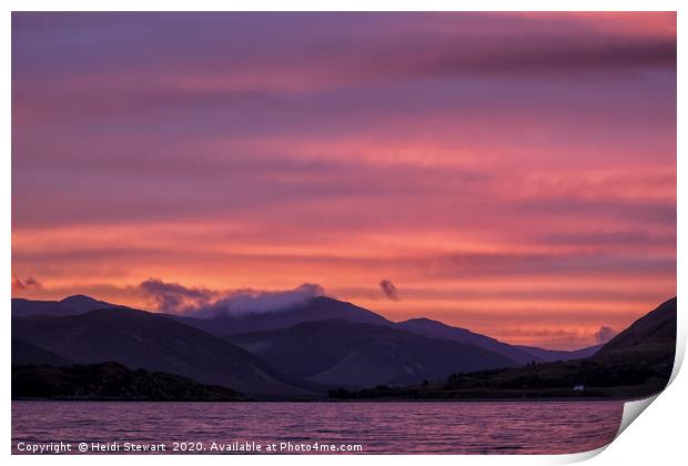 Sunrise on Loch Broom Print by Heidi Stewart
