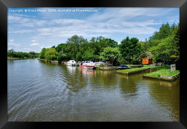 The Picturesque River Waveney   Framed Print by Diana Mower