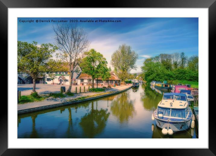 Lancaster Canal At Guys Thatched Hamlet Framed Mounted Print by Derrick Fox Lomax