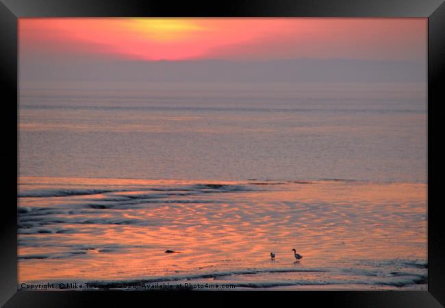 Bristol Channel at sunset Framed Print by Mike Toogood