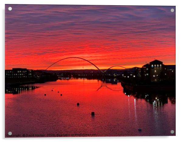 Sunrise Infinity Bridge Acrylic by David Harker