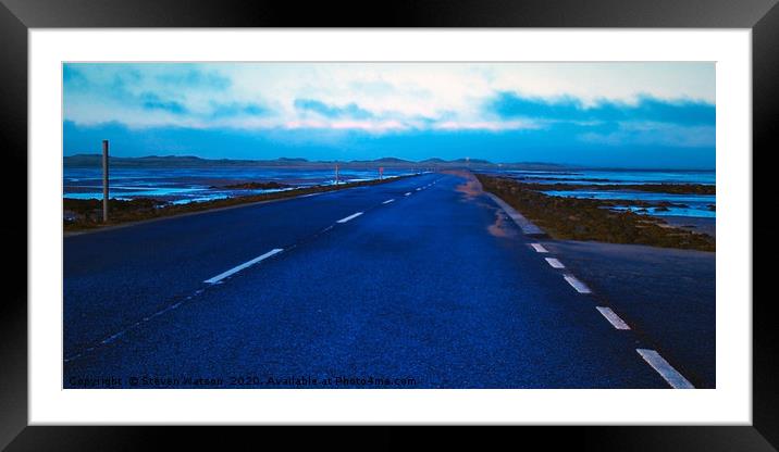 Lindisfarne Causeway Framed Mounted Print by Steven Watson