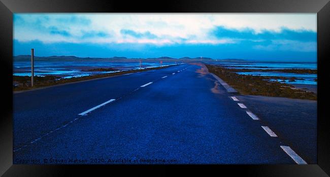 Lindisfarne Causeway Framed Print by Steven Watson