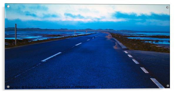 Lindisfarne Causeway Acrylic by Steven Watson
