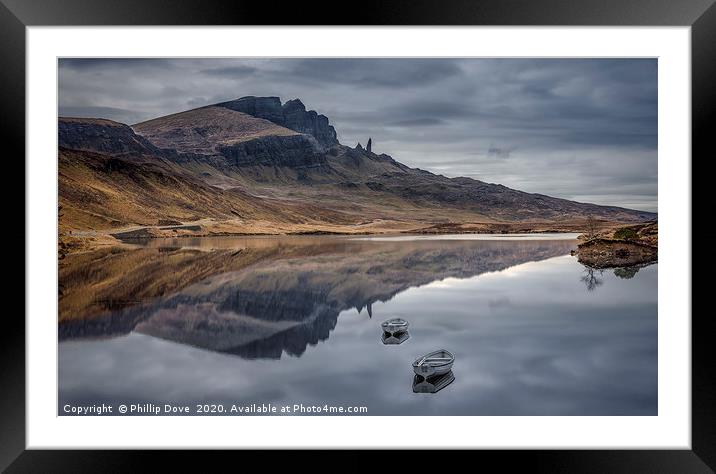 The Old Man of Storr from Loch Fada Framed Mounted Print by Phillip Dove LRPS