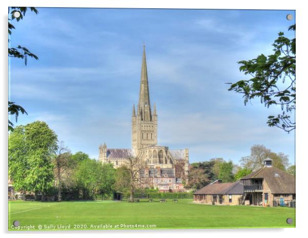 Norwich Cathedral April 2020 Acrylic by Sally Lloyd