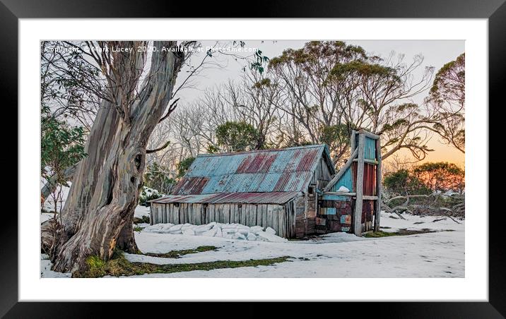 Hut in the Snow Framed Mounted Print by Mark Lucey