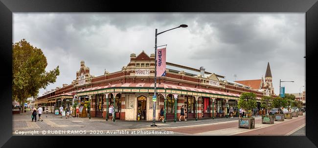 Panoramic view of the Old City Market of Fremantle Framed Print by RUBEN RAMOS