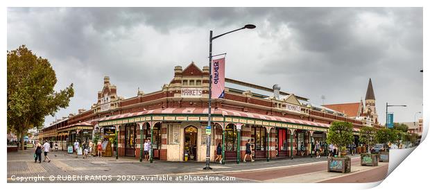 Panoramic view of the Old City Market of Fremantle Print by RUBEN RAMOS