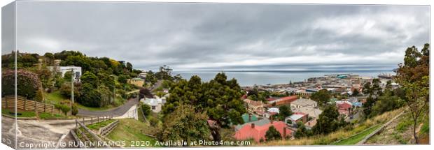 Panoramic view of the city center and port of Burn Canvas Print by RUBEN RAMOS