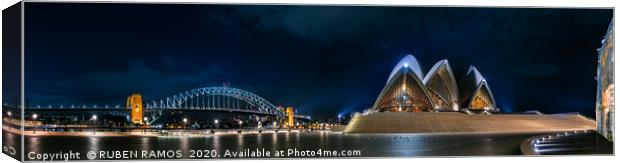 Panoramic view of the Sydney bridge and the Opera  Canvas Print by RUBEN RAMOS
