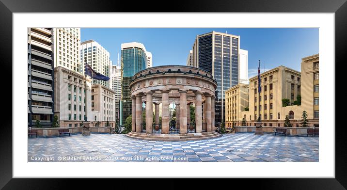 The ANZAC Square and war memorial in Brisbane. Framed Mounted Print by RUBEN RAMOS