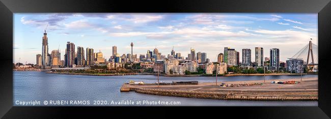 Cityscape panorama at White Bay, Sydney.  Framed Print by RUBEN RAMOS