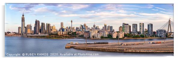 Cityscape panorama at White Bay, Sydney.  Acrylic by RUBEN RAMOS