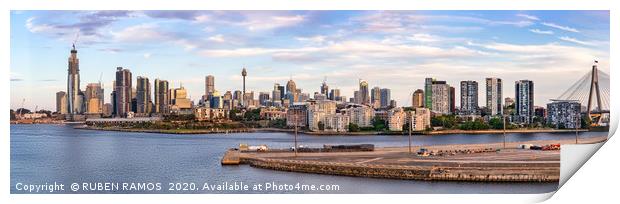Cityscape panorama at White Bay, Sydney.  Print by RUBEN RAMOS