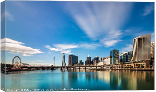 Cityscape at Pier 26 and Darling Harbour in Sydney Canvas Print by RUBEN RAMOS
