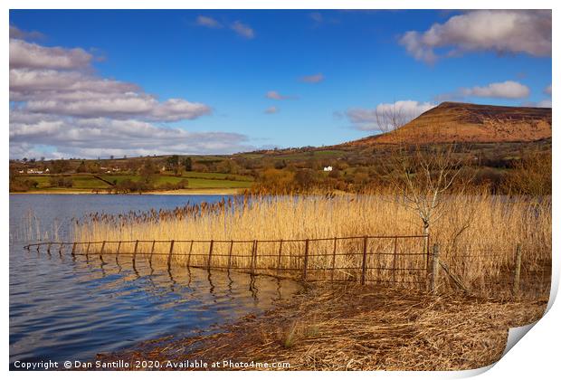 Llangorse Lake and Mynydd Troed, Brecon Beacons Na Print by Dan Santillo