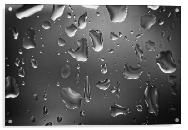 Raindrops Close-up on a Glass Window Acrylic by Rob Cole
