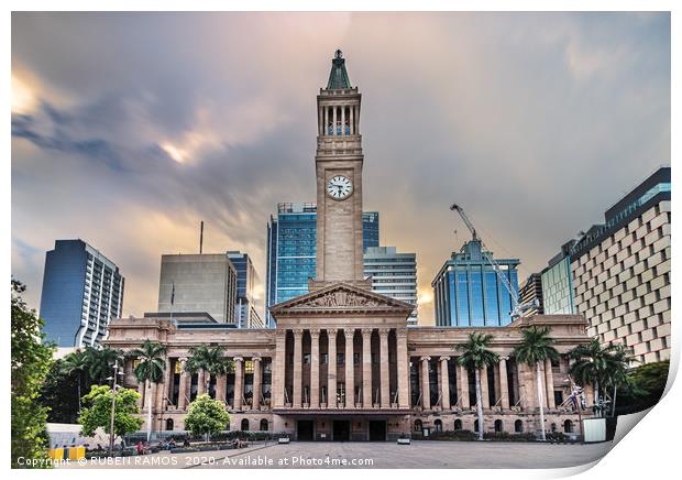 The Brisbane City Council located, Australia.  Print by RUBEN RAMOS