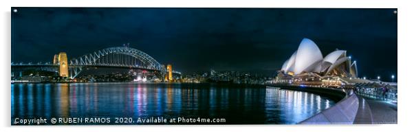 Panoramic view of the Sydney bridge and the Opera  Acrylic by RUBEN RAMOS