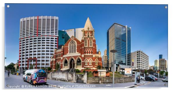 The Albert Street Uniting Church, Brisbane.  Acrylic by RUBEN RAMOS