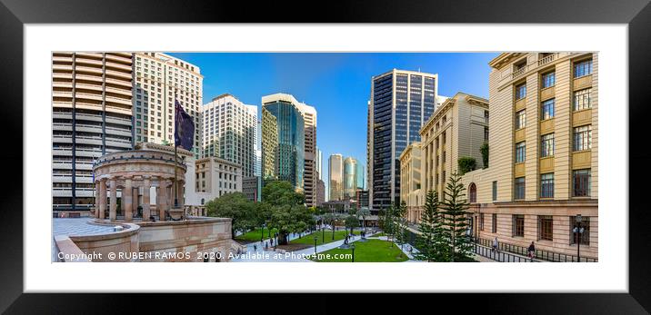 The ANZAC Square and war memorial in Brisbane.  Framed Mounted Print by RUBEN RAMOS