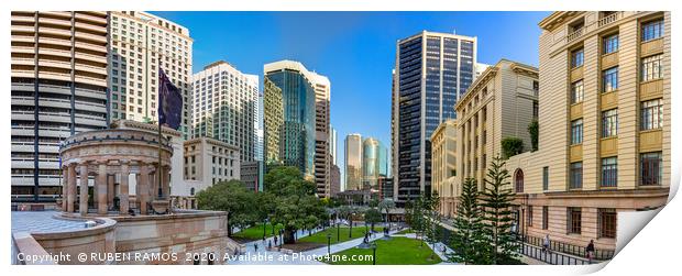 The ANZAC Square and war memorial in Brisbane.  Print by RUBEN RAMOS