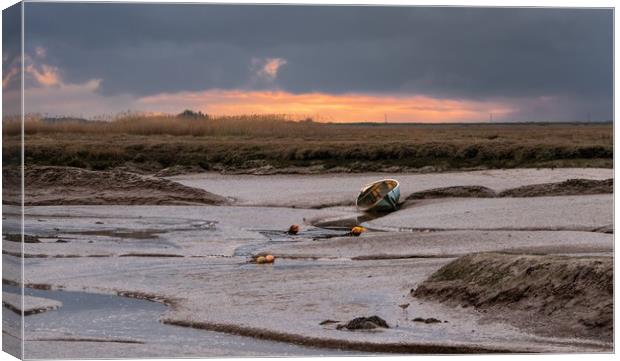 A glimmer of light on the horizon - Brancaster Sta Canvas Print by Gary Pearson