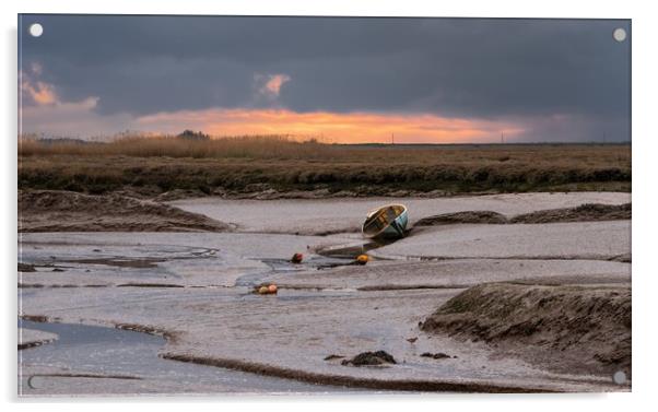 A glimmer of light on the horizon - Brancaster Sta Acrylic by Gary Pearson