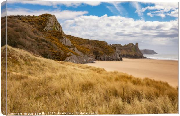 Tor Bay from Crawley Woods, Gower Canvas Print by Dan Santillo