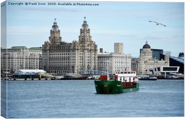 MS Tomar manoeuvring in the River Mersey Canvas Print by Frank Irwin