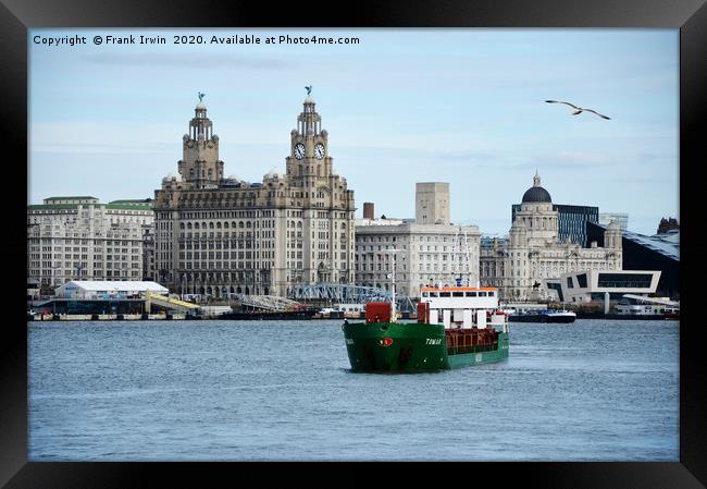 MS Tomar manoeuvring in the River Mersey Framed Print by Frank Irwin