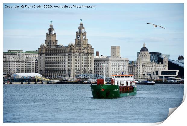 MS Tomar manoeuvring in the River Mersey Print by Frank Irwin