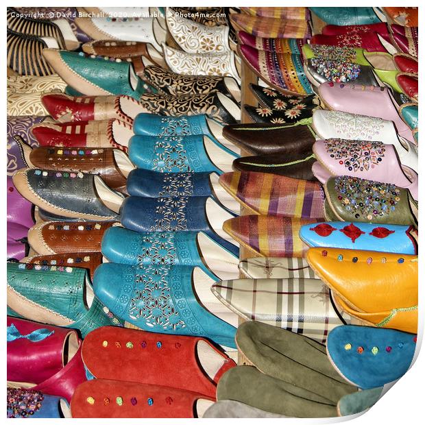 Marrakesh Souk Shoe Shop Print by David Birchall