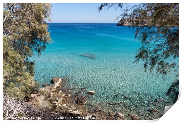 Turquoise Waters at Voulisma Print by Kasia Design