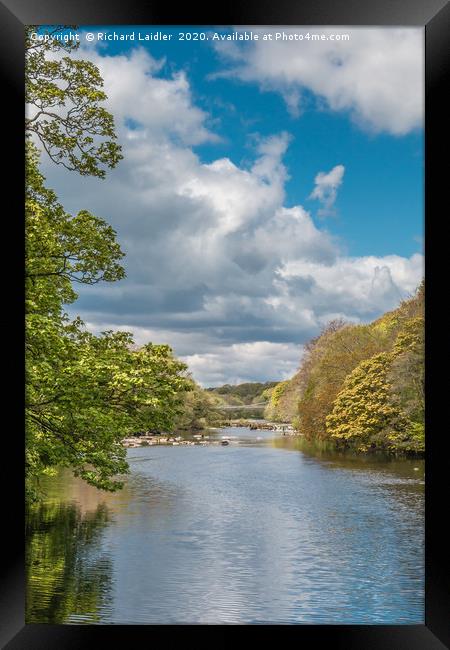 Towards Whorlton Bridge from Wycliffe Teesdale Framed Print by Richard Laidler