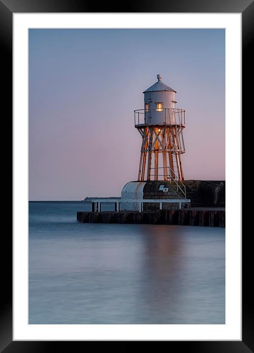 Raa Lighthouse in Sweden at Sunset Framed Mounted Print by Antony McAulay